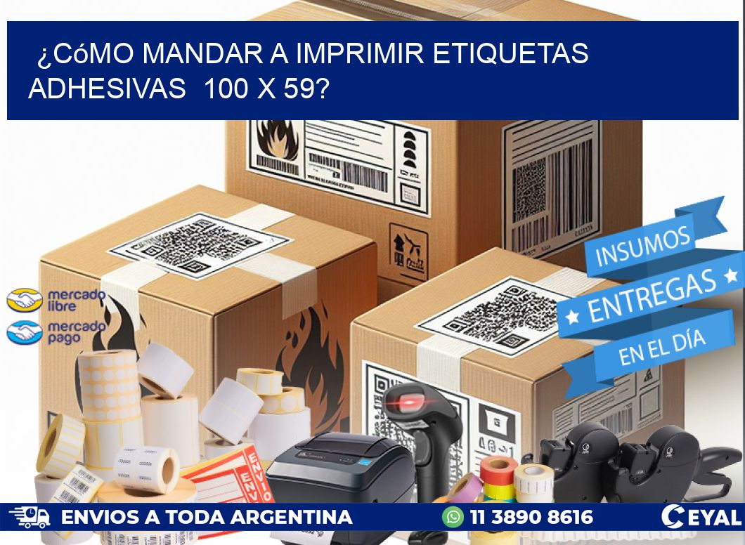 ¿Cómo mandar a imprimir etiquetas adhesivas  100 x 59?