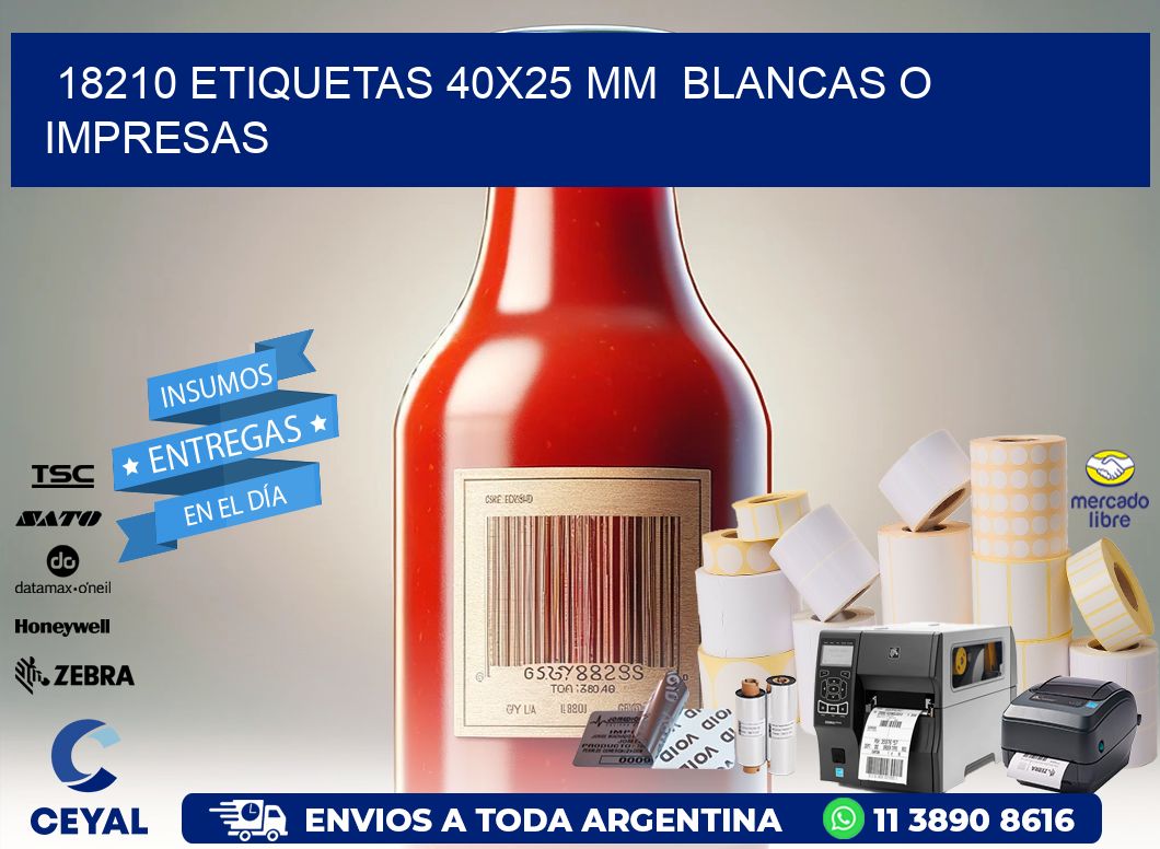 18210 ETIQUETAS 40x25 mm  BLANCAS O IMPRESAS