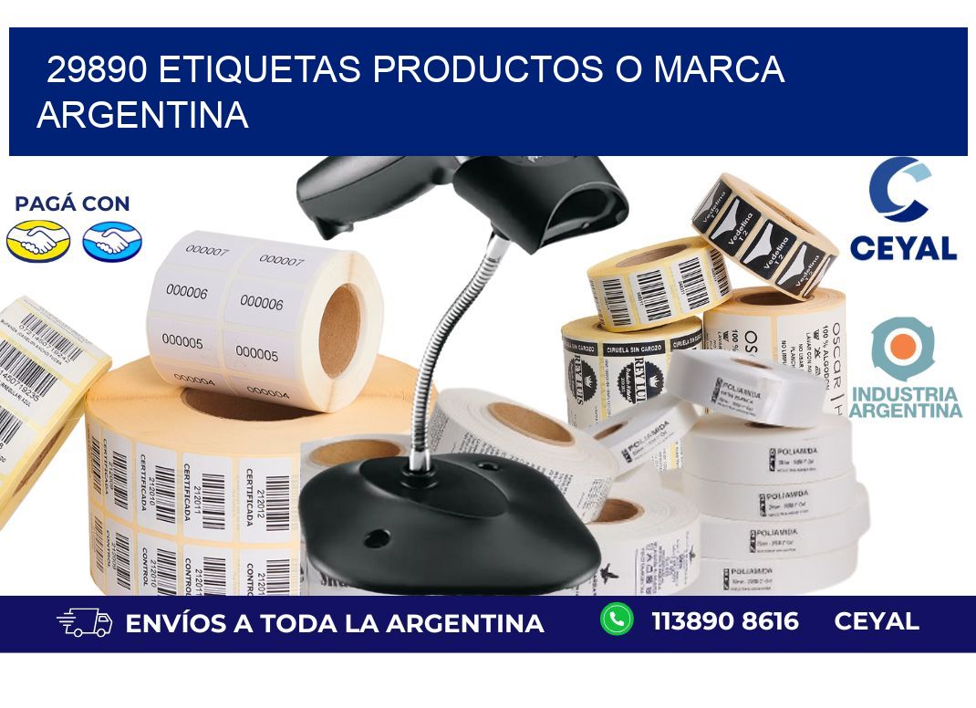 29890 ETIQUETAS PRODUCTOS O MARCA ARGENTINA