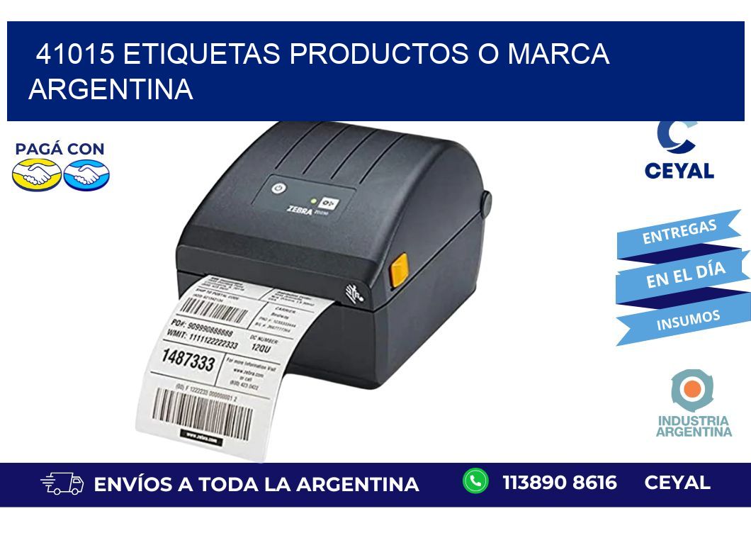 41015 ETIQUETAS PRODUCTOS O MARCA ARGENTINA
