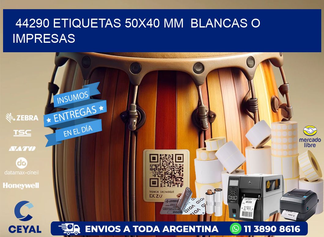 44290 ETIQUETAS 50x40 mm  BLANCAS O IMPRESAS