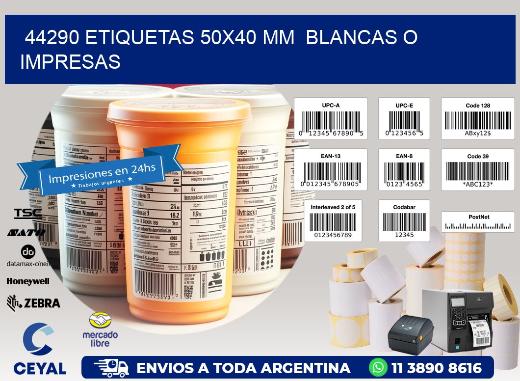 44290 ETIQUETAS 50x40 mm  BLANCAS O IMPRESAS
