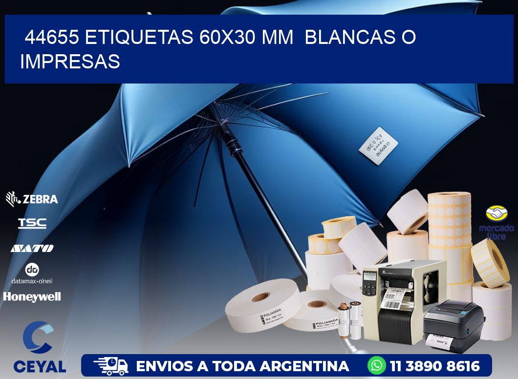 44655 ETIQUETAS 60x30 mm  BLANCAS O IMPRESAS