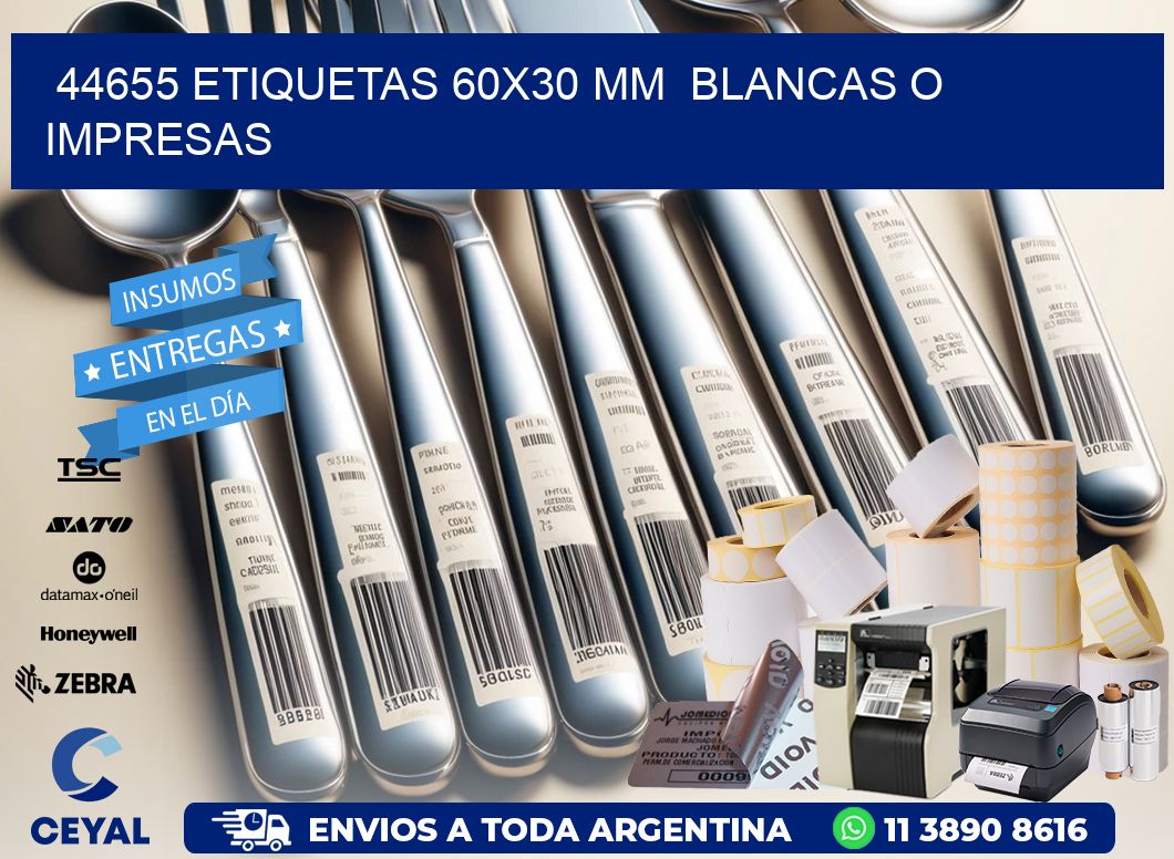 44655 ETIQUETAS 60x30 mm  BLANCAS O IMPRESAS