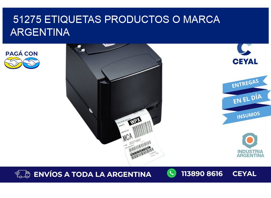 51275 ETIQUETAS PRODUCTOS O MARCA ARGENTINA