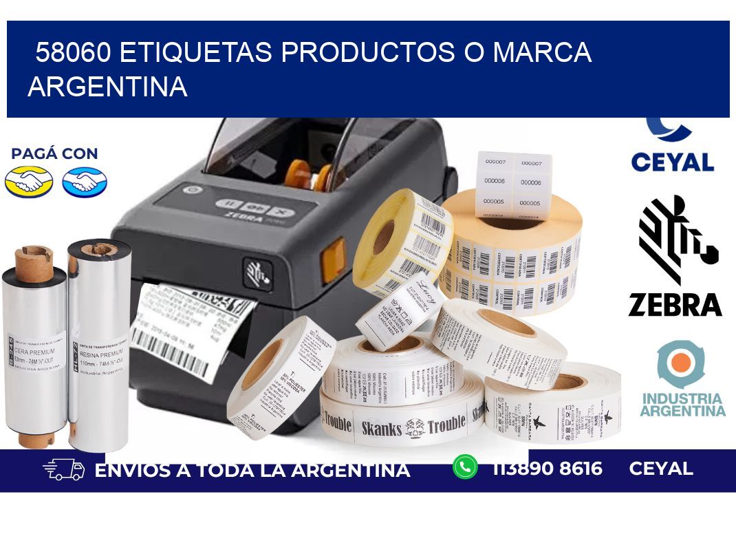58060 ETIQUETAS PRODUCTOS O MARCA ARGENTINA