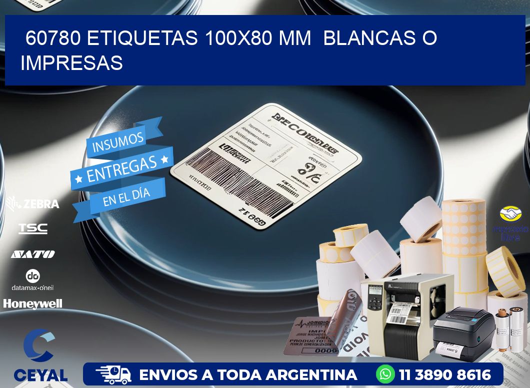 60780 ETIQUETAS 100x80 mm  BLANCAS O IMPRESAS