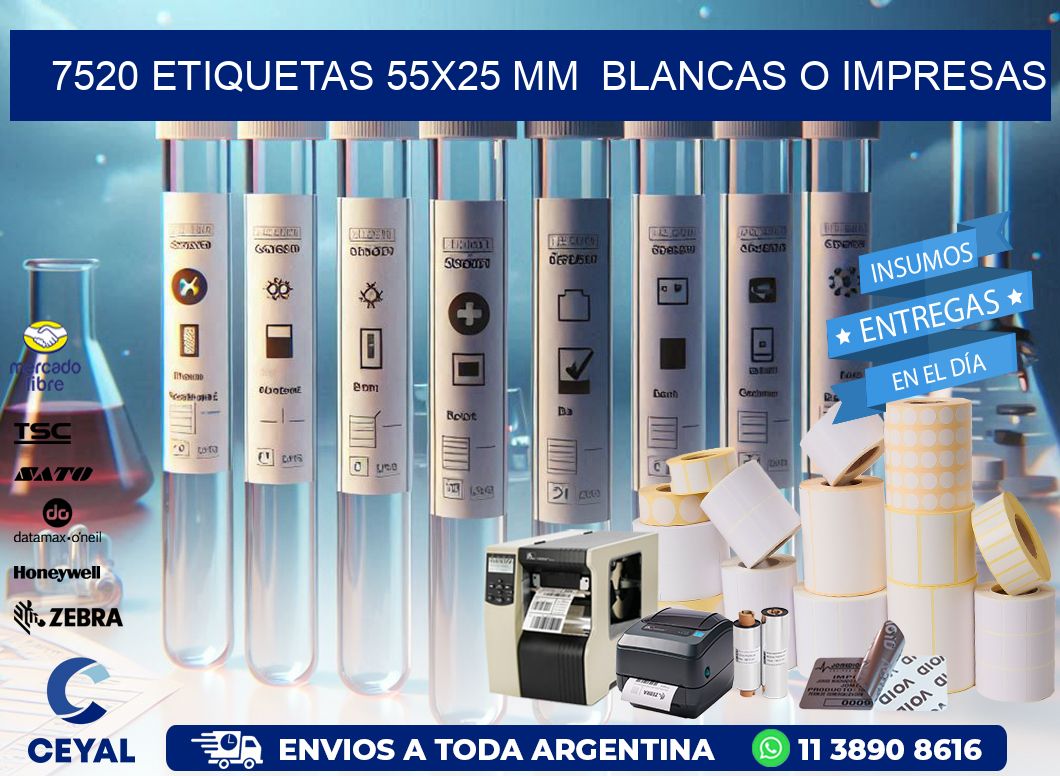 7520 ETIQUETAS 55×25 mm  BLANCAS O IMPRESAS
