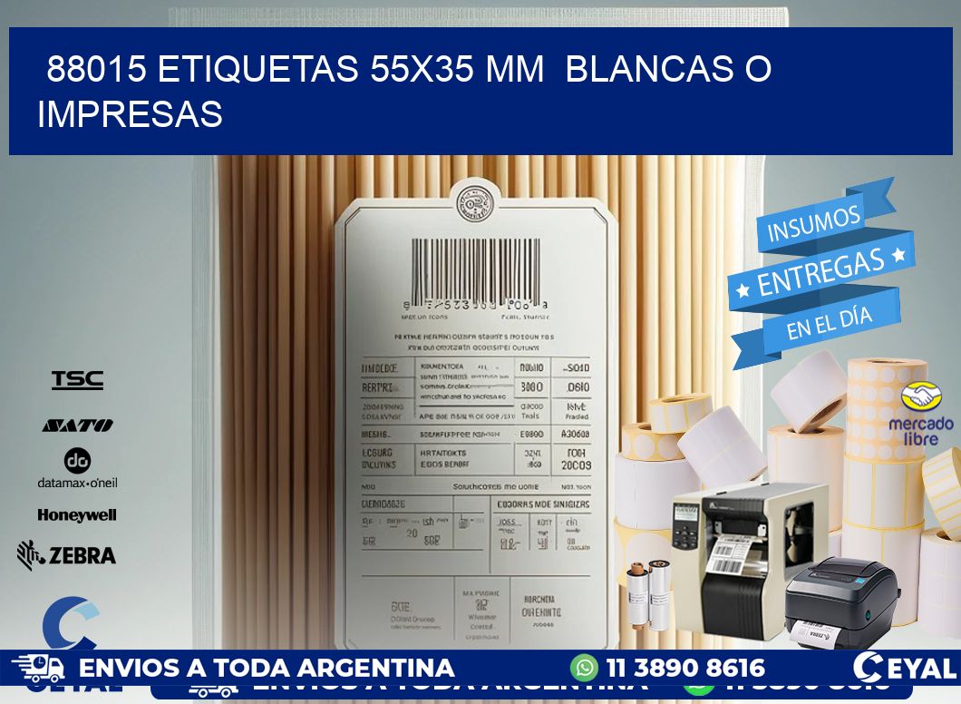 88015 ETIQUETAS 55x35 mm  BLANCAS O IMPRESAS