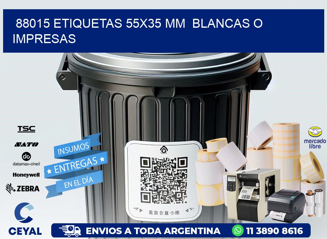 88015 ETIQUETAS 55x35 mm  BLANCAS O IMPRESAS