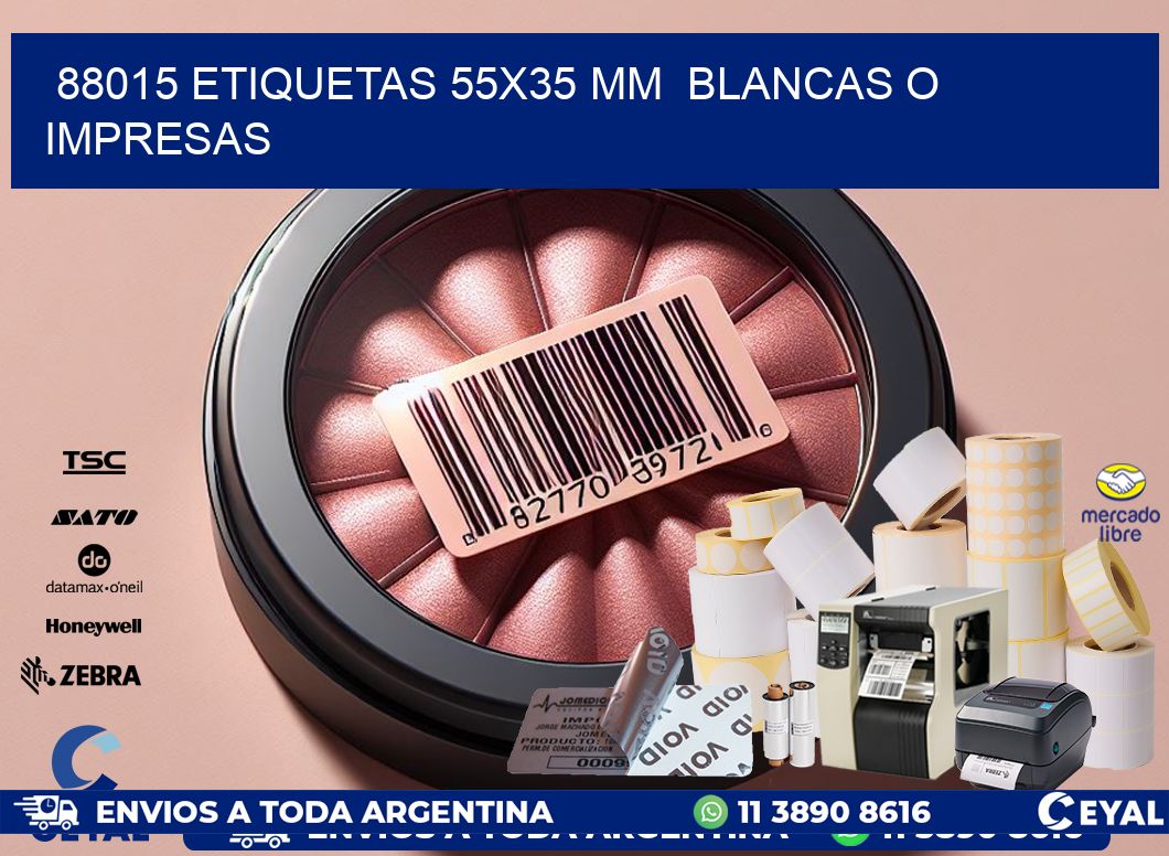 88015 ETIQUETAS 55×35 mm  BLANCAS O IMPRESAS