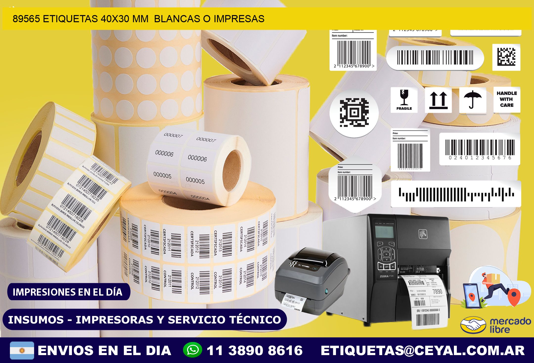 89565 ETIQUETAS 40×30 mm  BLANCAS O IMPRESAS