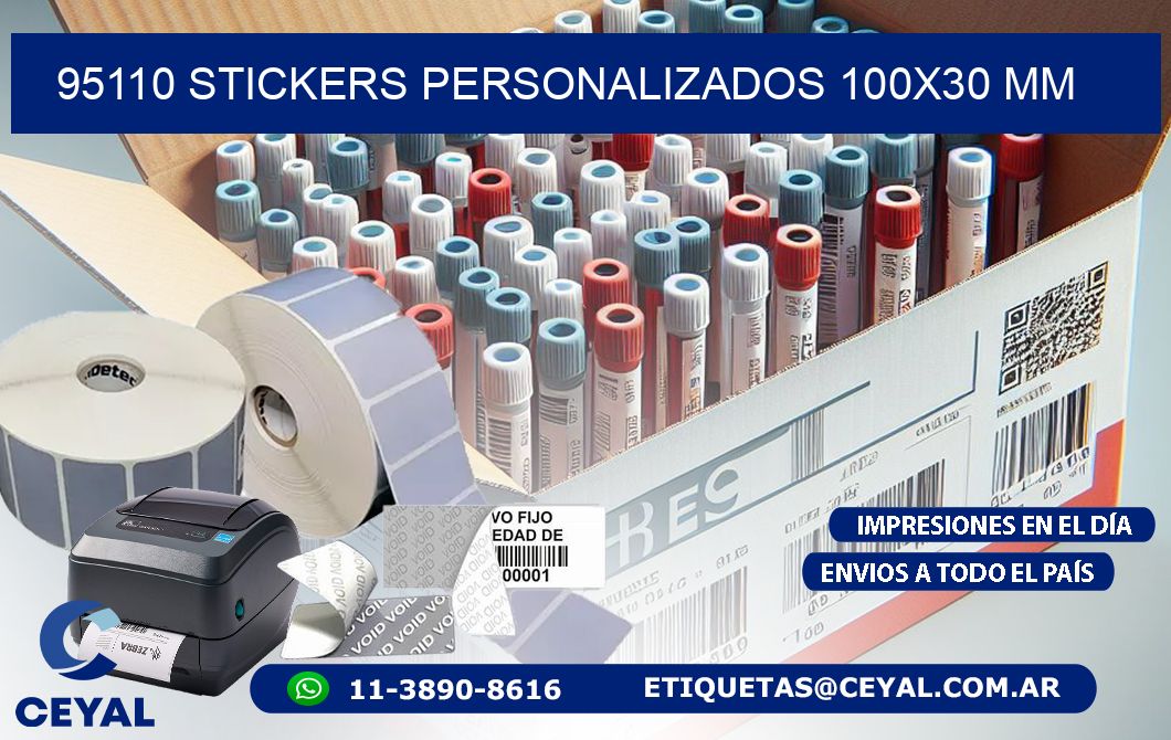 95110 STICKERS PERSONALIZADOS 100x30 mm