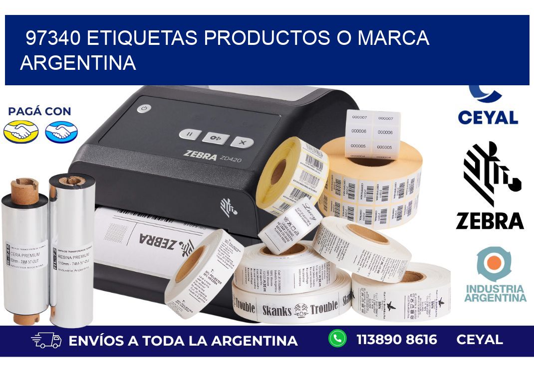 97340 ETIQUETAS PRODUCTOS O MARCA ARGENTINA