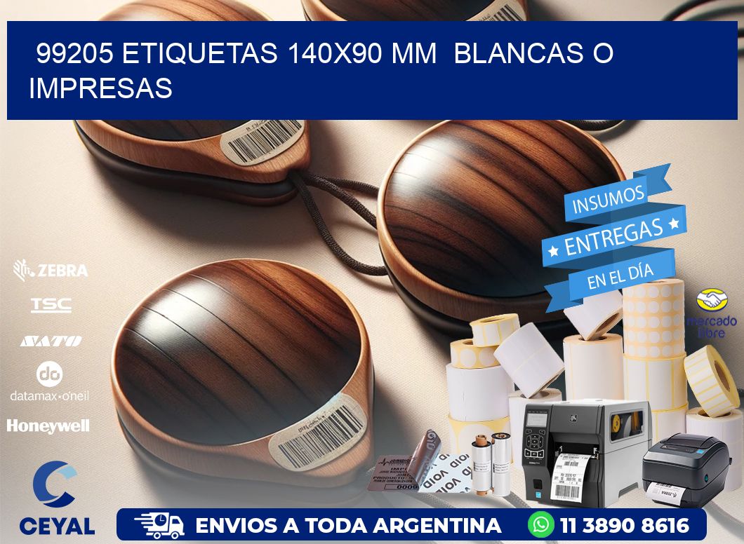 99205 ETIQUETAS 140x90 mm  BLANCAS O IMPRESAS