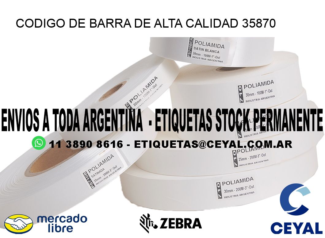 CODIGO DE BARRA DE ALTA CALIDAD 35870
