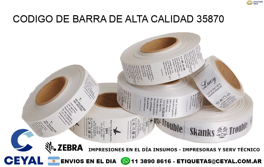 CODIGO DE BARRA DE ALTA CALIDAD 35870