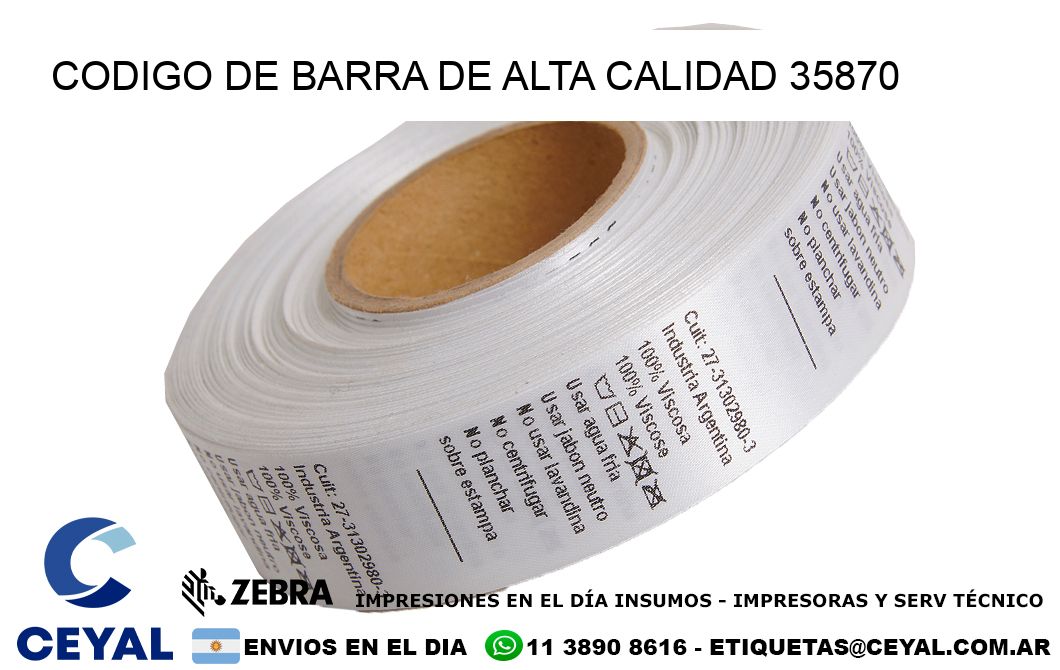 CODIGO DE BARRA DE ALTA CALIDAD 35870