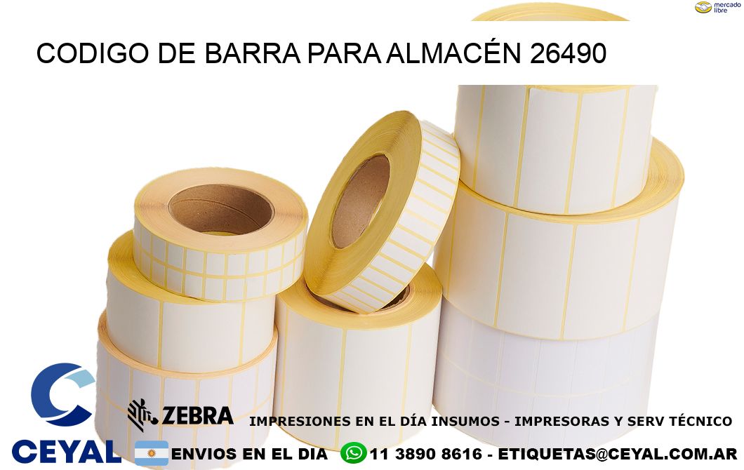 CODIGO DE BARRA PARA ALMACÉN 26490