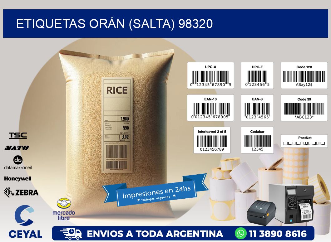 ETIQUETAS ORÁN (SALTA) 98320