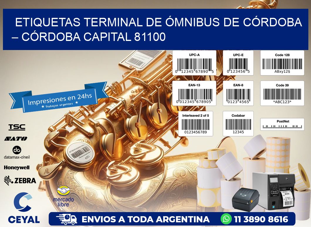 ETIQUETAS TERMINAL DE ÓMNIBUS DE CÓRDOBA – CÓRDOBA CAPITAL 81100