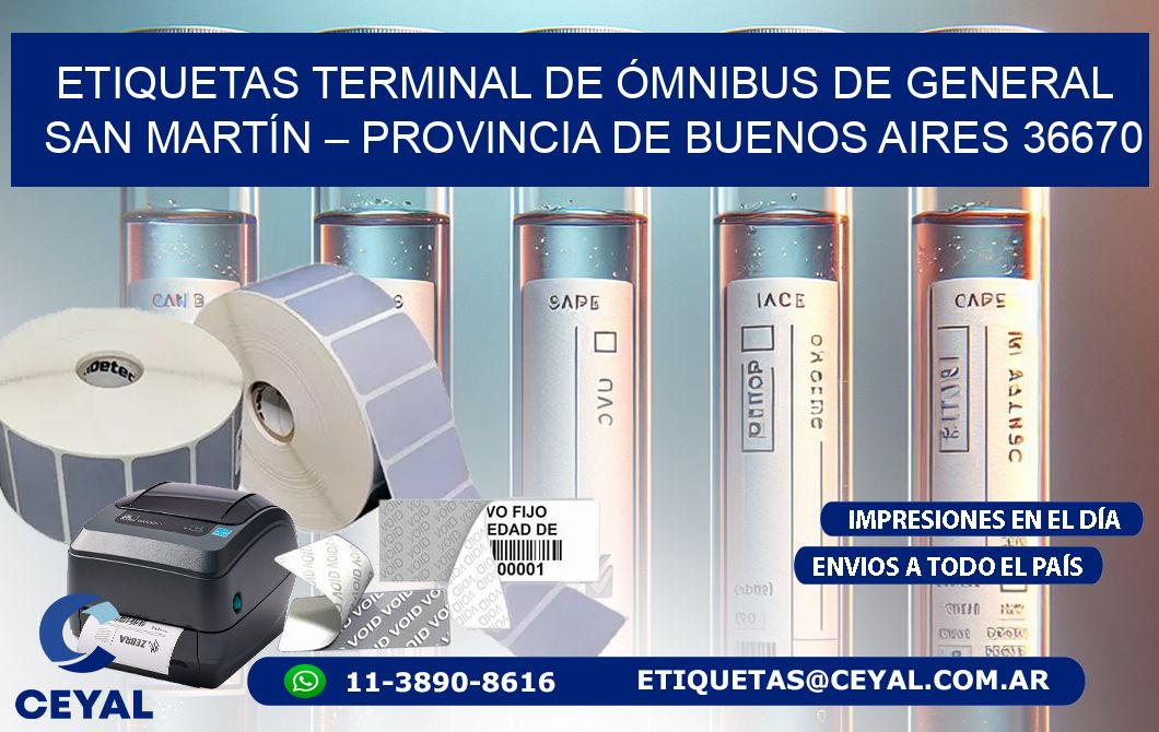 ETIQUETAS TERMINAL DE ÓMNIBUS DE GENERAL SAN MARTÍN – PROVINCIA DE BUENOS AIRES 36670