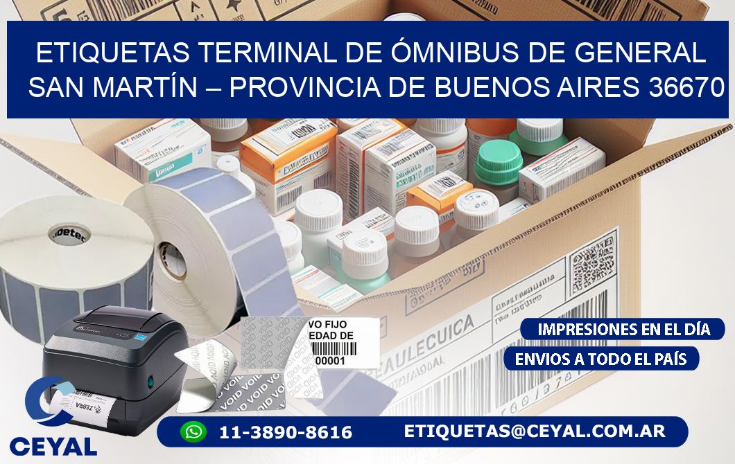 ETIQUETAS TERMINAL DE ÓMNIBUS DE GENERAL SAN MARTÍN – PROVINCIA DE BUENOS AIRES 36670