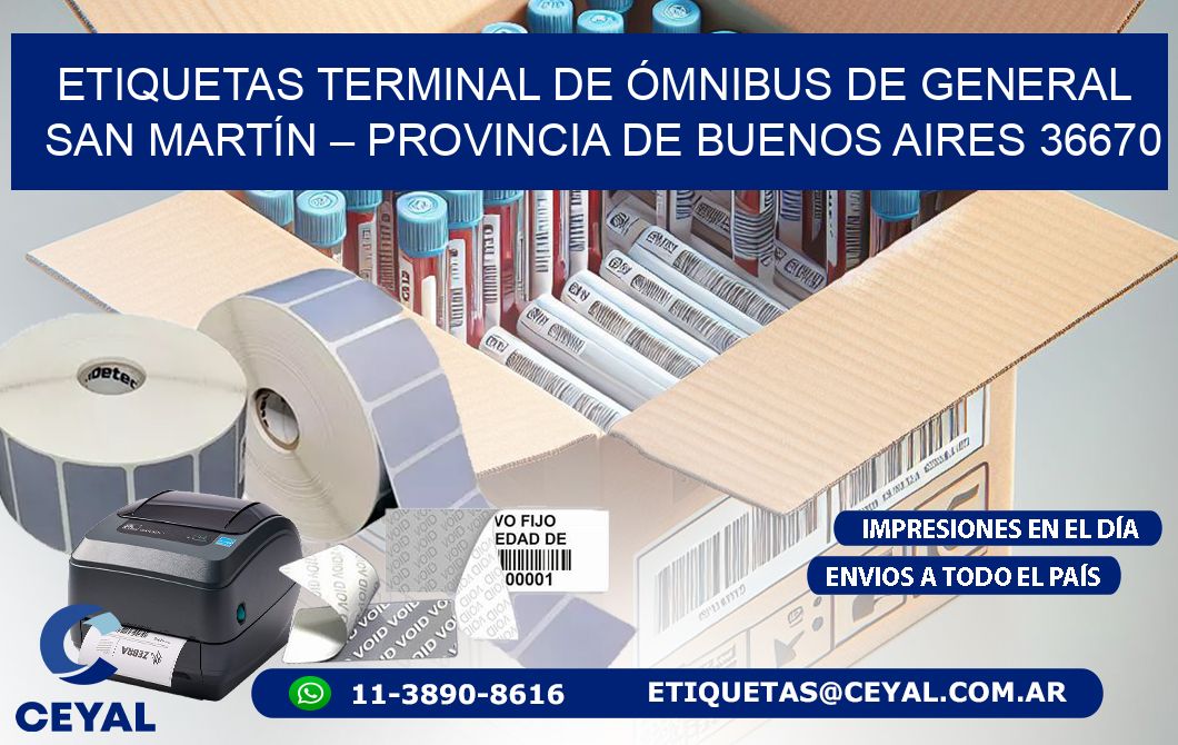 ETIQUETAS TERMINAL DE ÓMNIBUS DE GENERAL SAN MARTÍN – PROVINCIA DE BUENOS AIRES 36670