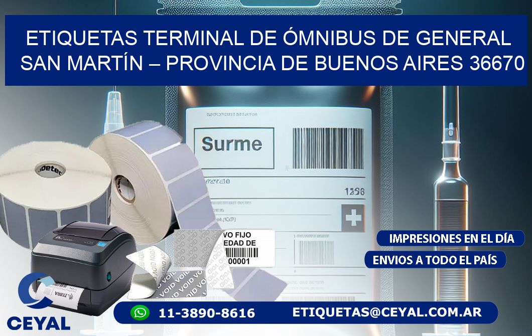 ETIQUETAS TERMINAL DE ÓMNIBUS DE GENERAL SAN MARTÍN – PROVINCIA DE BUENOS AIRES 36670