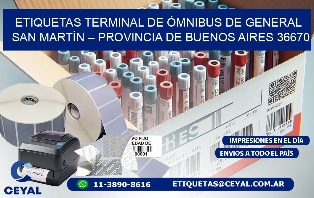 ETIQUETAS TERMINAL DE ÓMNIBUS DE GENERAL SAN MARTÍN – PROVINCIA DE BUENOS AIRES 36670