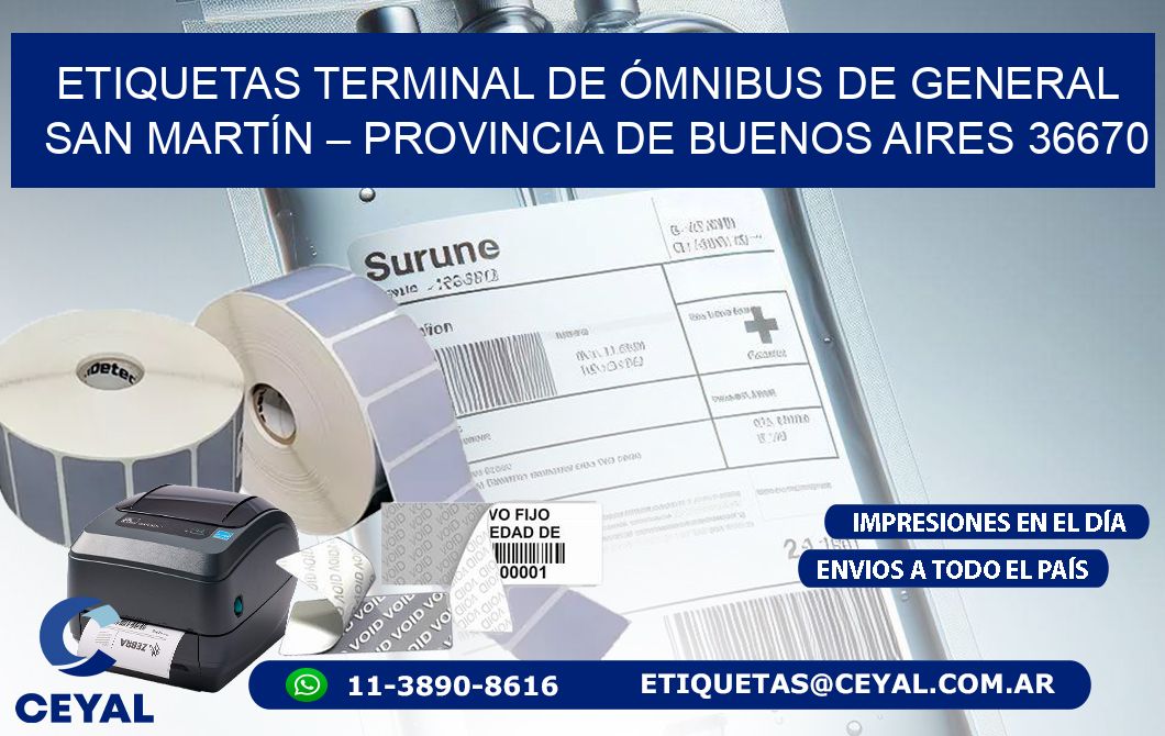 ETIQUETAS TERMINAL DE ÓMNIBUS DE GENERAL SAN MARTÍN – PROVINCIA DE BUENOS AIRES 36670