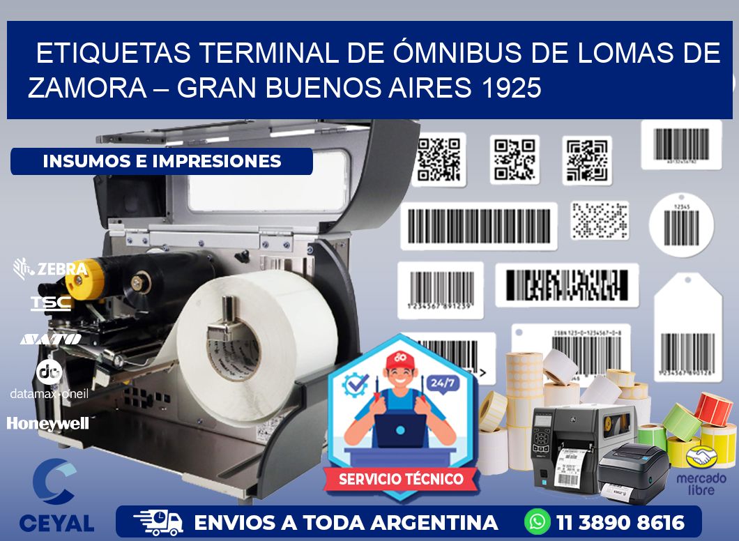 ETIQUETAS TERMINAL DE ÓMNIBUS DE LOMAS DE ZAMORA – GRAN BUENOS AIRES 1925