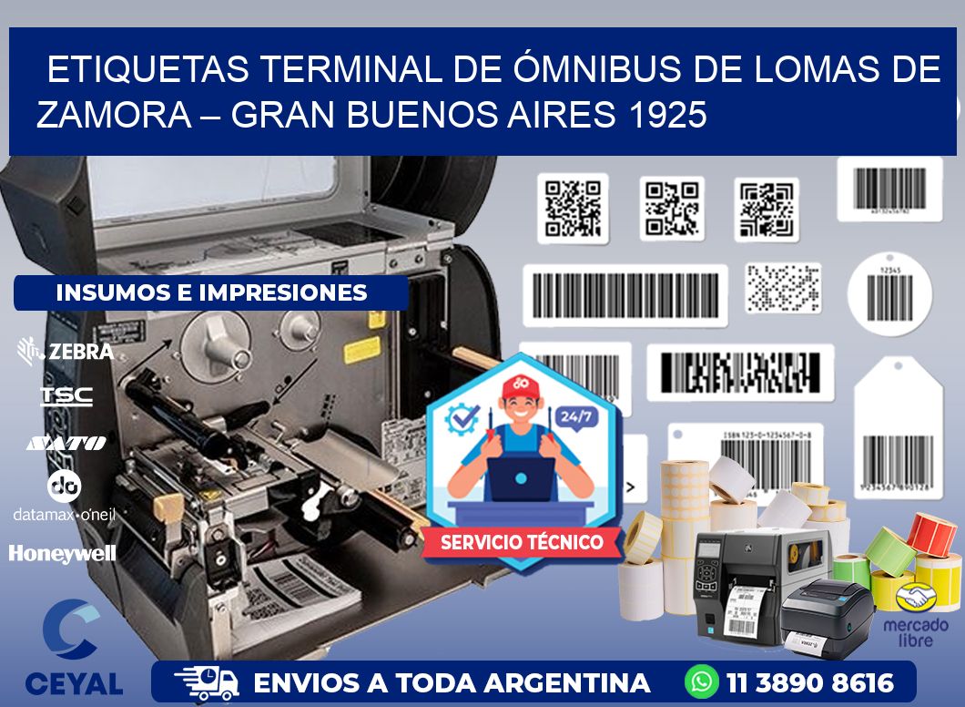 ETIQUETAS TERMINAL DE ÓMNIBUS DE LOMAS DE ZAMORA – GRAN BUENOS AIRES 1925