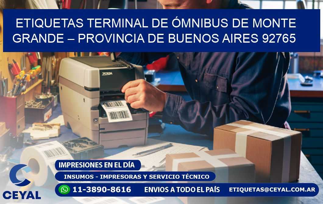 ETIQUETAS TERMINAL DE ÓMNIBUS DE MONTE GRANDE – PROVINCIA DE BUENOS AIRES 92765