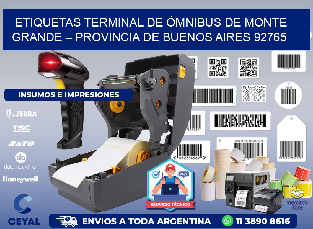 ETIQUETAS TERMINAL DE ÓMNIBUS DE MONTE GRANDE – PROVINCIA DE BUENOS AIRES 92765