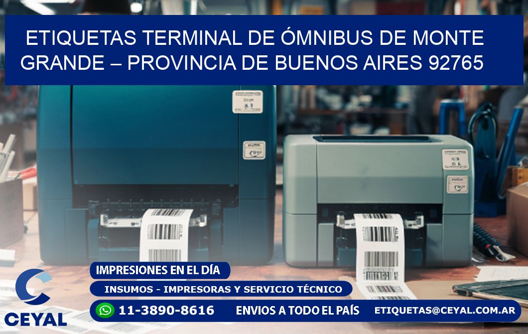 ETIQUETAS TERMINAL DE ÓMNIBUS DE MONTE GRANDE – PROVINCIA DE BUENOS AIRES 92765