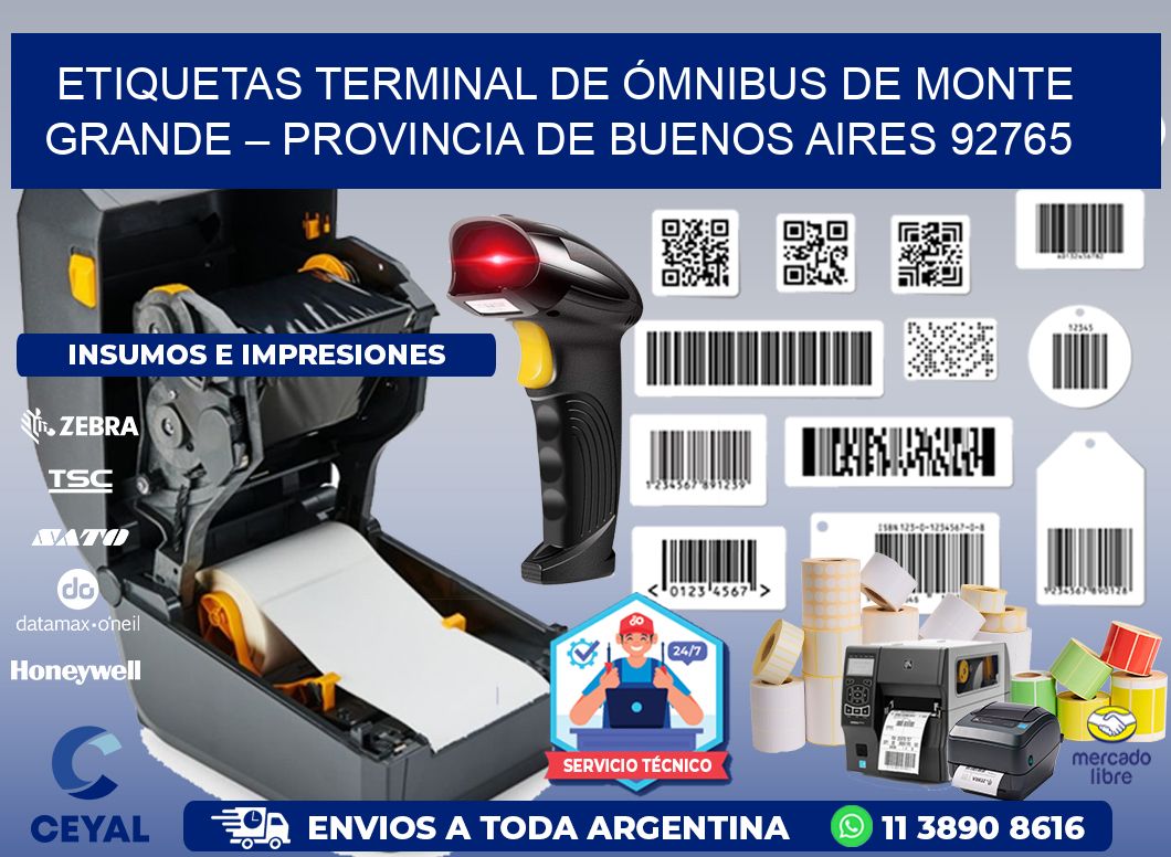 ETIQUETAS TERMINAL DE ÓMNIBUS DE MONTE GRANDE – PROVINCIA DE BUENOS AIRES 92765