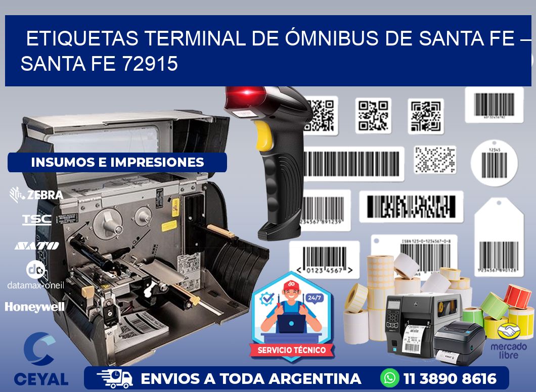ETIQUETAS TERMINAL DE ÓMNIBUS DE SANTA FE – SANTA FE 72915