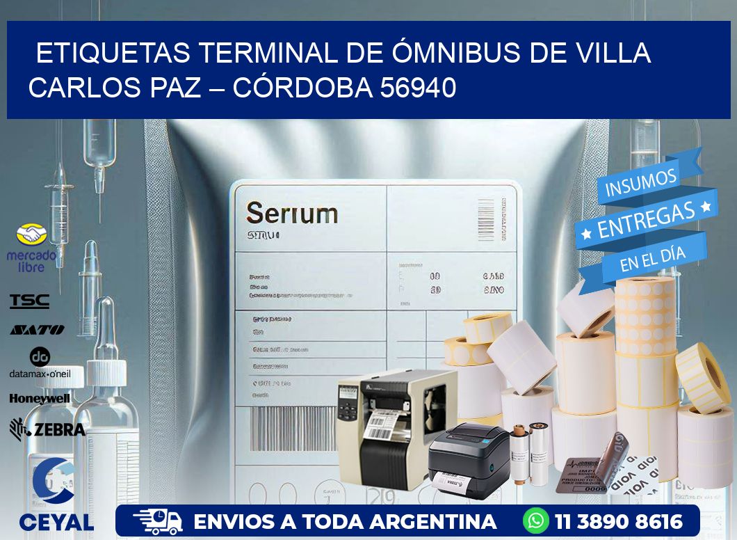 ETIQUETAS TERMINAL DE ÓMNIBUS DE VILLA CARLOS PAZ – CÓRDOBA 56940