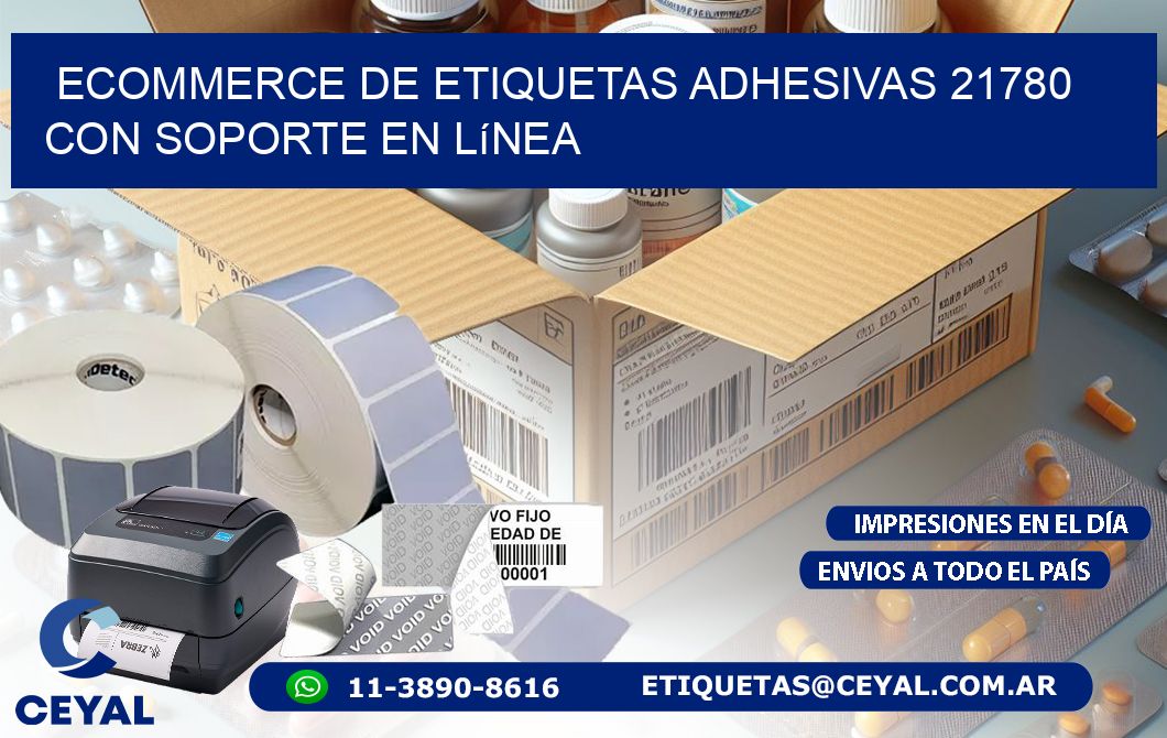 Ecommerce de Etiquetas Adhesivas 21780 con Soporte en Línea
