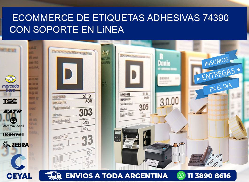 Ecommerce de Etiquetas Adhesivas 74390 con Soporte en Línea