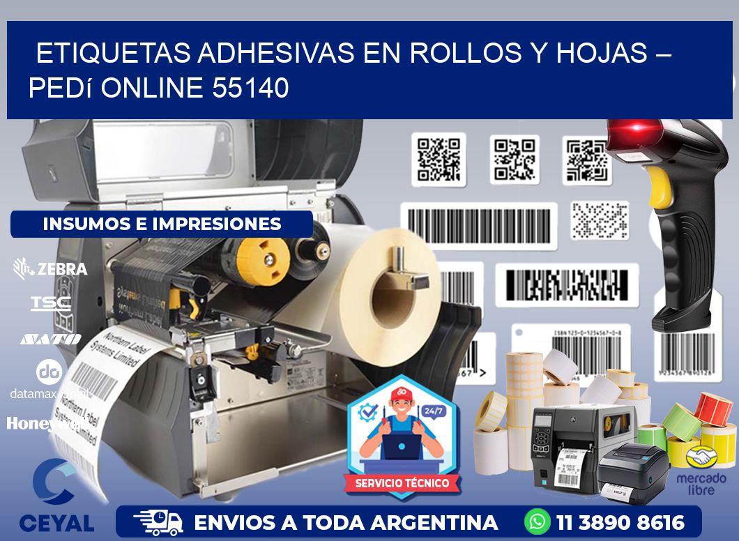 Etiquetas Adhesivas en Rollos y Hojas – Pedí Online 55140
