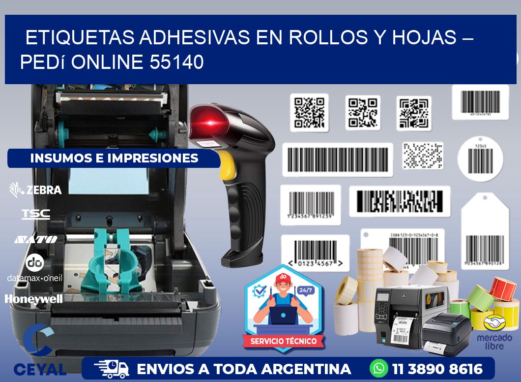 Etiquetas Adhesivas en Rollos y Hojas – Pedí Online 55140