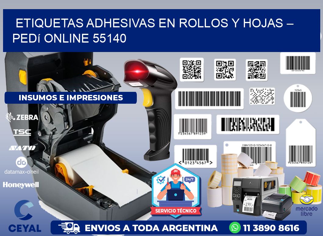 Etiquetas Adhesivas en Rollos y Hojas – Pedí Online 55140