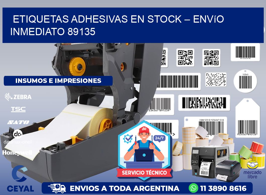 Etiquetas Adhesivas en Stock – Envío Inmediato 89135