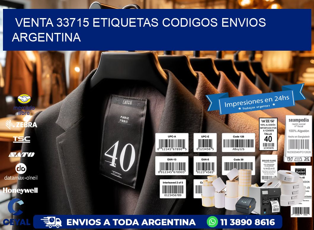 VENTA 33715 ETIQUETAS CODIGOS ENVIOS ARGENTINA