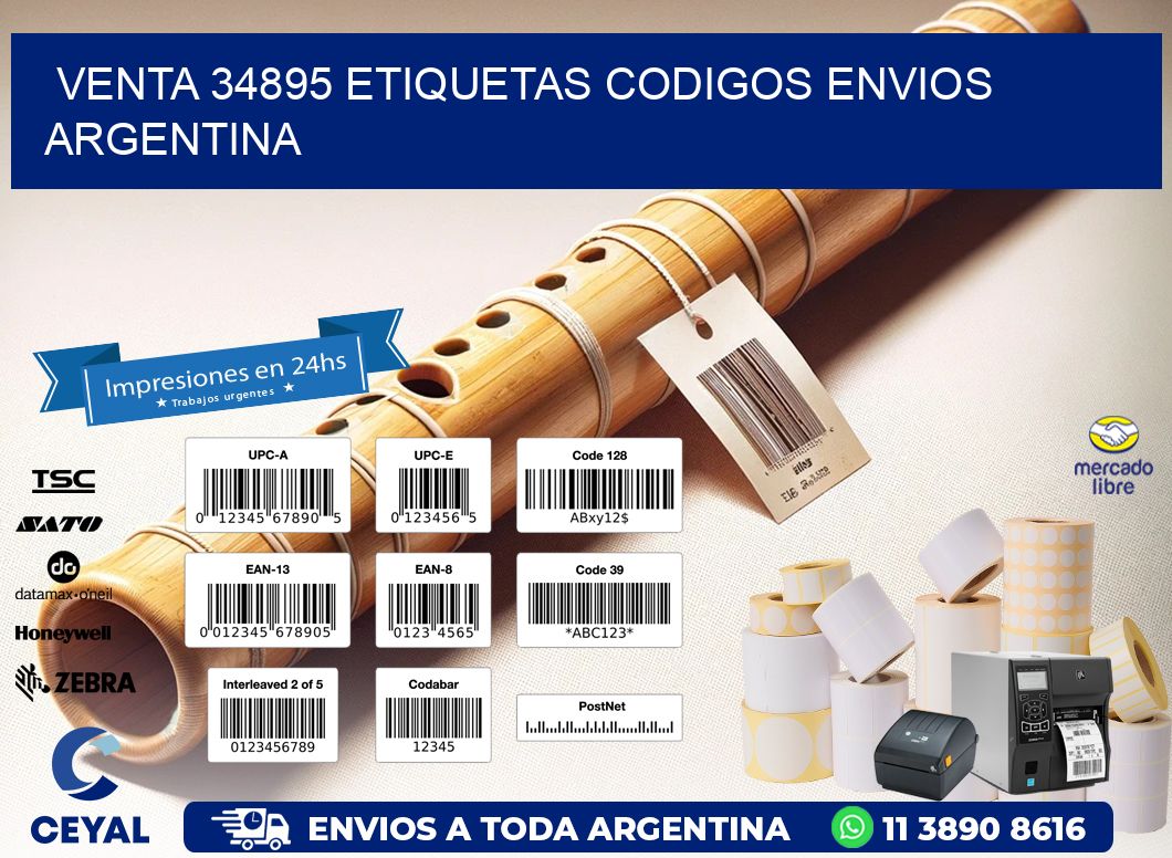 VENTA 34895 ETIQUETAS CODIGOS ENVIOS ARGENTINA