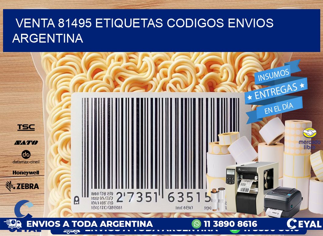 VENTA 81495 ETIQUETAS CODIGOS ENVIOS ARGENTINA