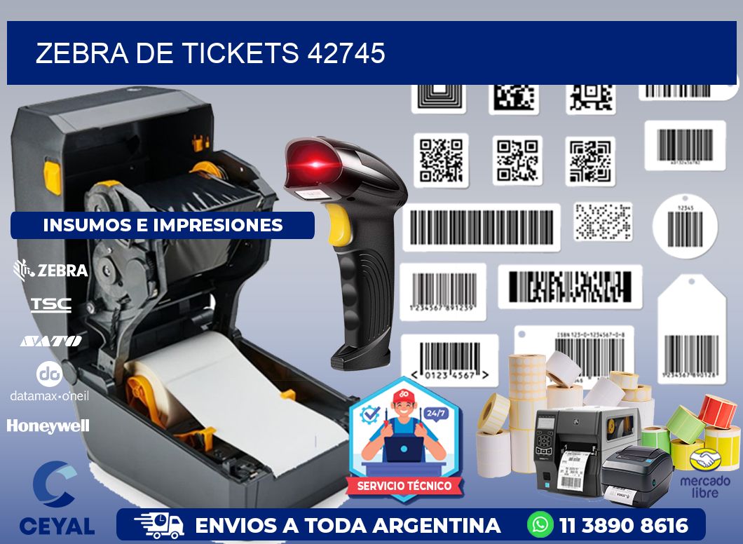 ZEBRA DE TICKETS 42745
