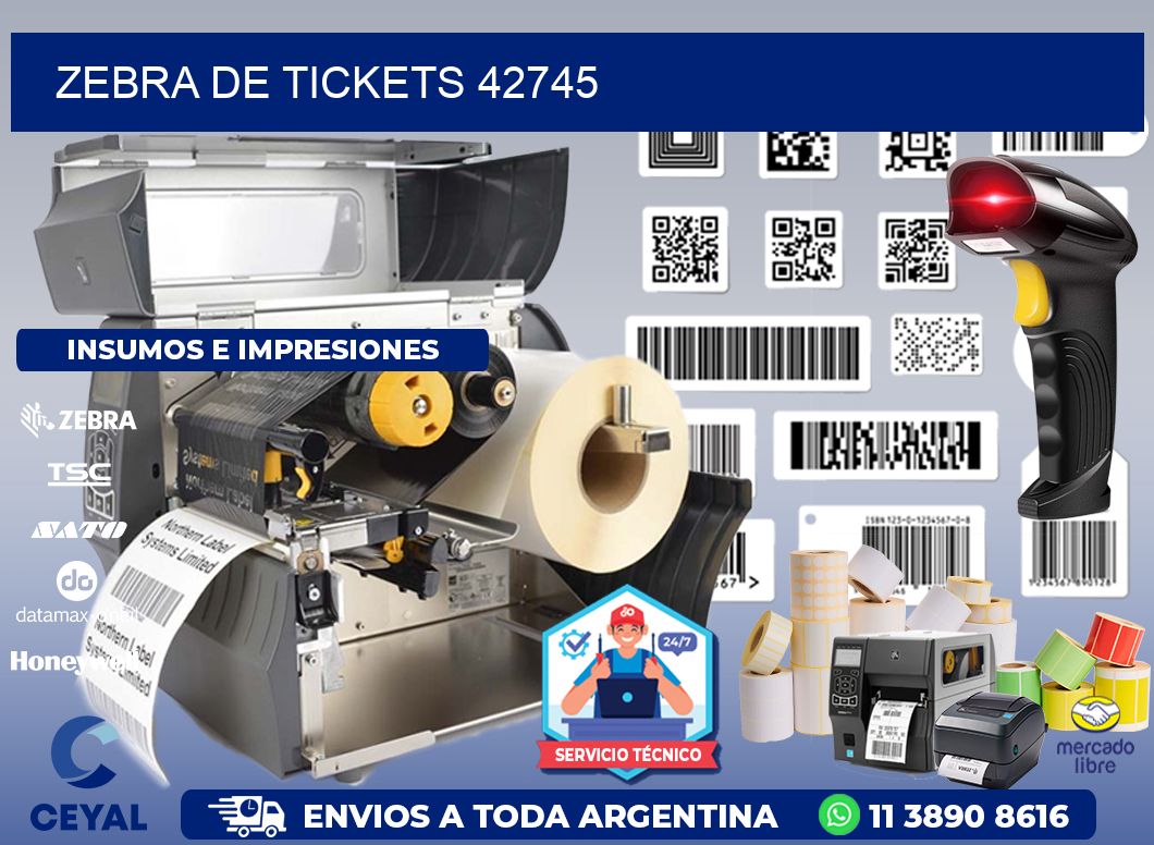 ZEBRA DE TICKETS 42745